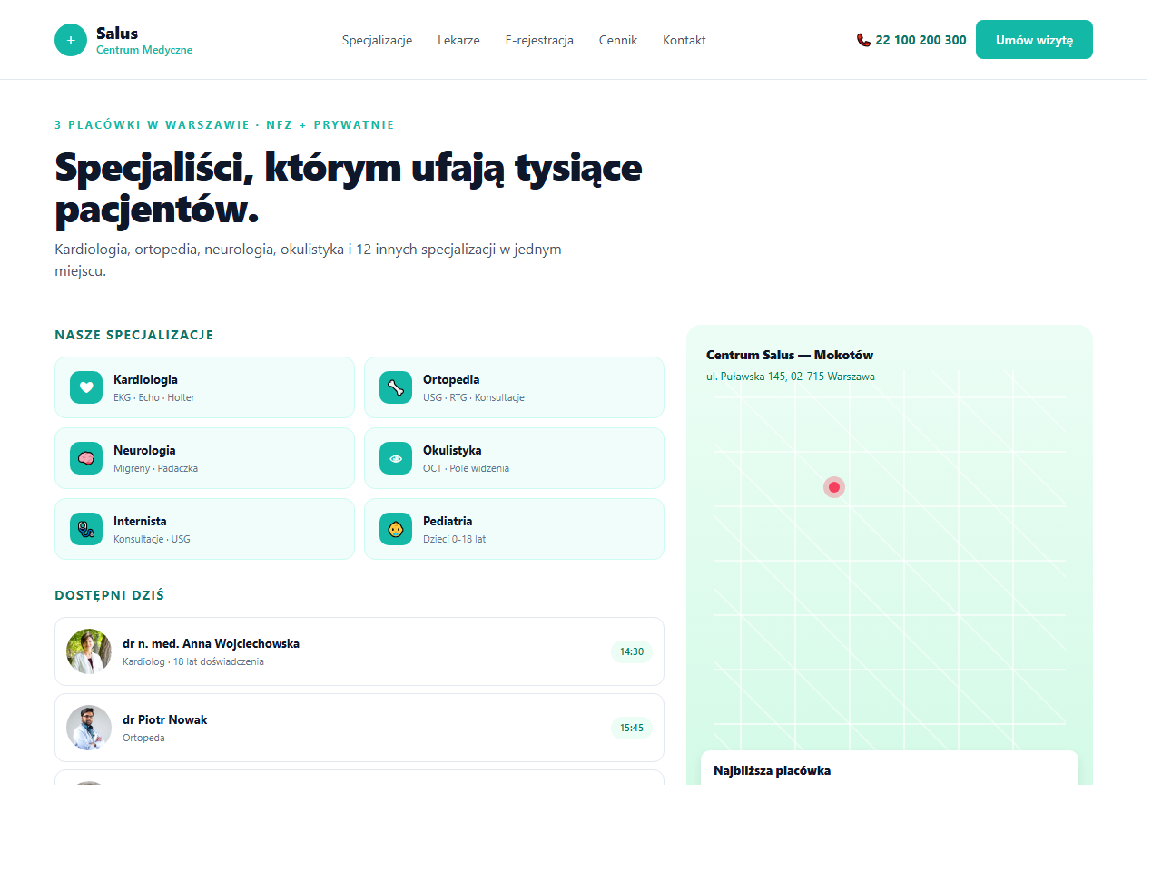 Przykładowa strona — Klinika medyczna